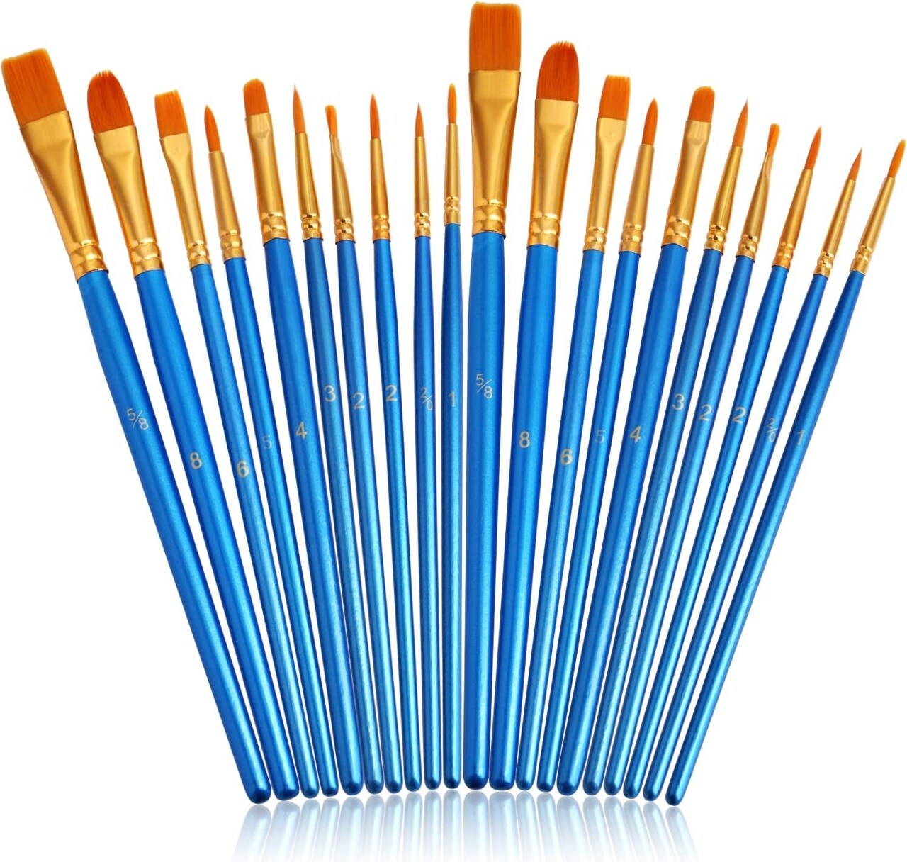Paint Brushes Set,20 Pcs round Pointed Tip Paintbrushes Nylon Hair